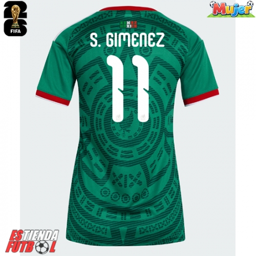 México Santiago Gimenez #11 Primera Equipación Mujer Mundial 2026 Manga Corta